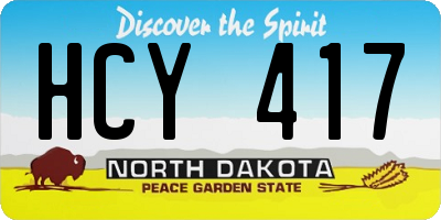 ND license plate HCY417