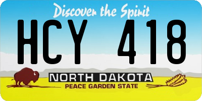 ND license plate HCY418