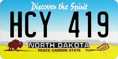 ND license plate HCY419