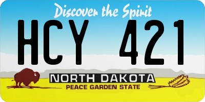 ND license plate HCY421