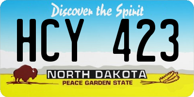 ND license plate HCY423
