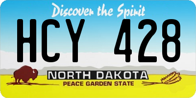 ND license plate HCY428