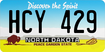 ND license plate HCY429