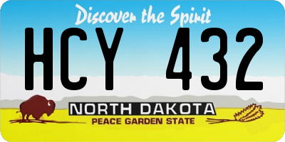 ND license plate HCY432