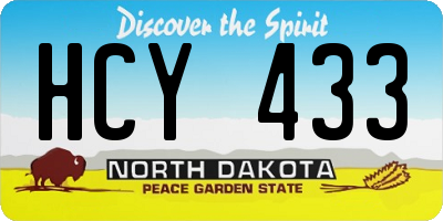 ND license plate HCY433