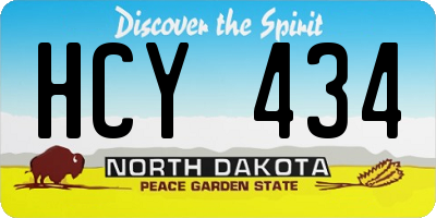 ND license plate HCY434