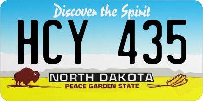 ND license plate HCY435