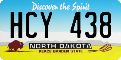 ND license plate HCY438