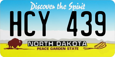 ND license plate HCY439