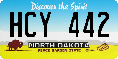 ND license plate HCY442