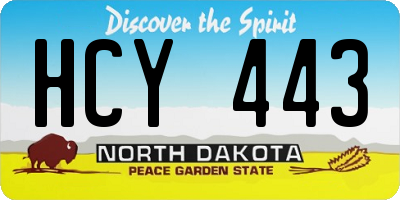 ND license plate HCY443
