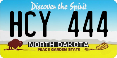 ND license plate HCY444