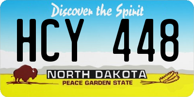 ND license plate HCY448