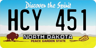 ND license plate HCY451