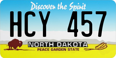 ND license plate HCY457