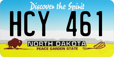 ND license plate HCY461