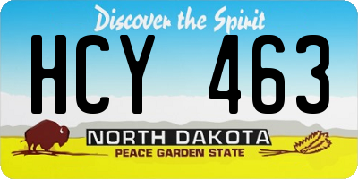 ND license plate HCY463