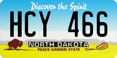 ND license plate HCY466