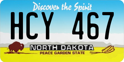 ND license plate HCY467