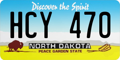 ND license plate HCY470