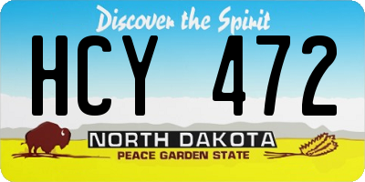ND license plate HCY472