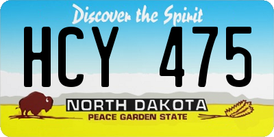 ND license plate HCY475