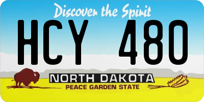 ND license plate HCY480