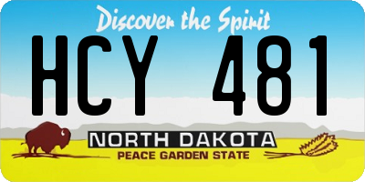 ND license plate HCY481