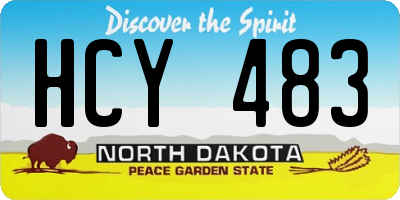 ND license plate HCY483