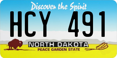 ND license plate HCY491
