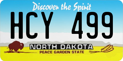 ND license plate HCY499