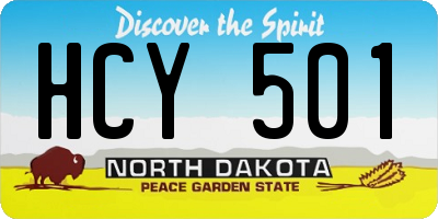 ND license plate HCY501
