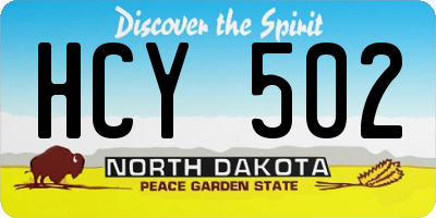 ND license plate HCY502