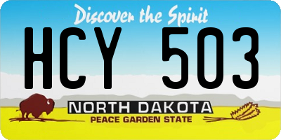 ND license plate HCY503