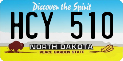 ND license plate HCY510