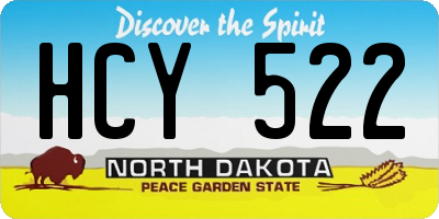 ND license plate HCY522