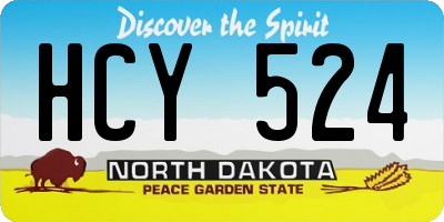 ND license plate HCY524