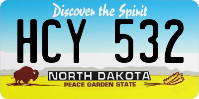 ND license plate HCY532