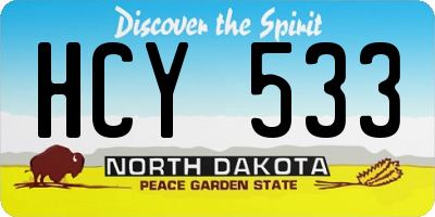 ND license plate HCY533