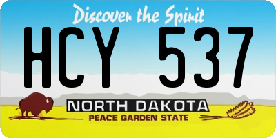 ND license plate HCY537