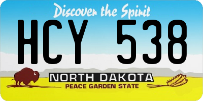 ND license plate HCY538