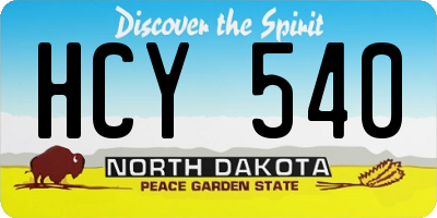 ND license plate HCY540