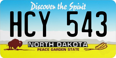ND license plate HCY543