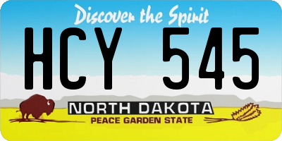 ND license plate HCY545