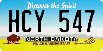 ND license plate HCY547