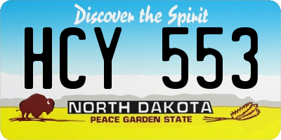 ND license plate HCY553