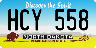 ND license plate HCY558