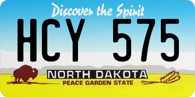ND license plate HCY575