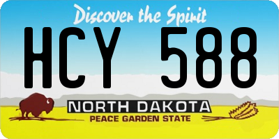 ND license plate HCY588