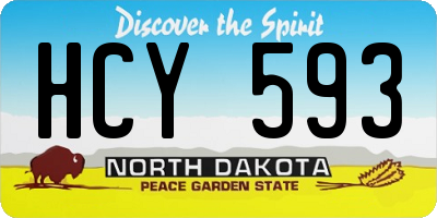 ND license plate HCY593